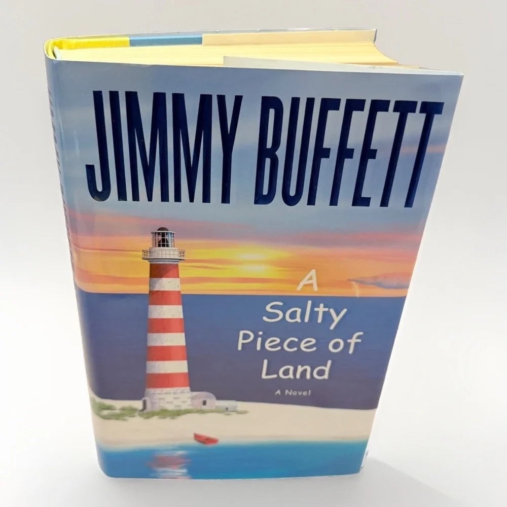 Jimmy Buffett A Salty Piece Of Land Hardcover Book 2004 First Editon HC DJ VTG